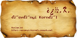 Ásványi Kornél névjegykártya
